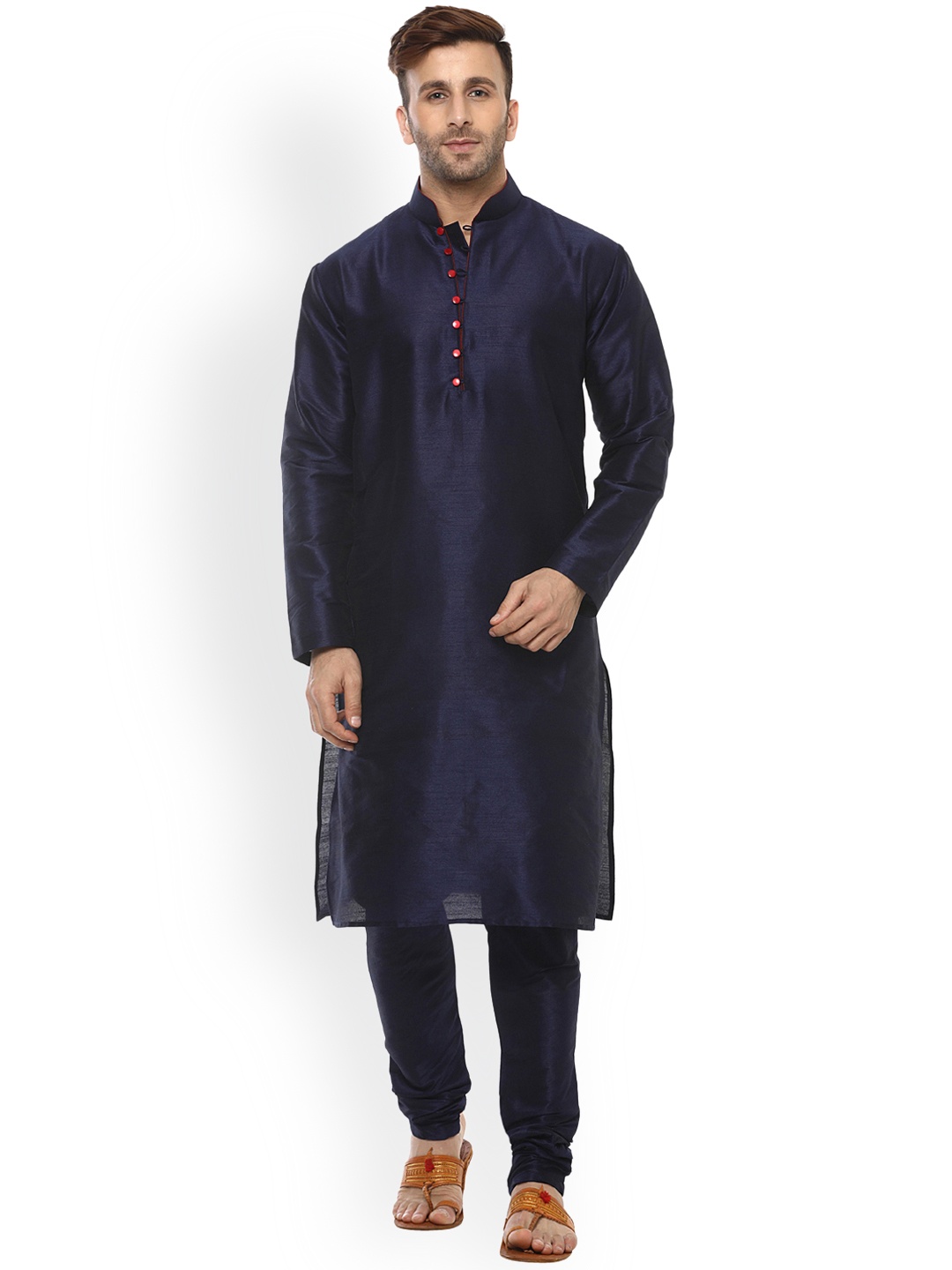 

Hangup Men Blue Solid Kurta with Churidar