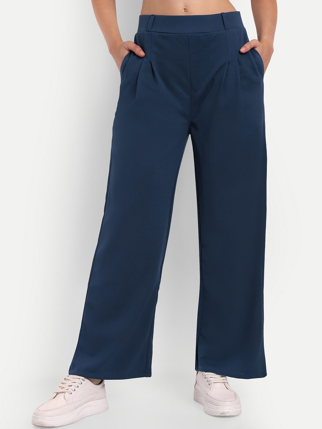 

Next One Women Smart High-Rise Flared Trousers, Navy blue
