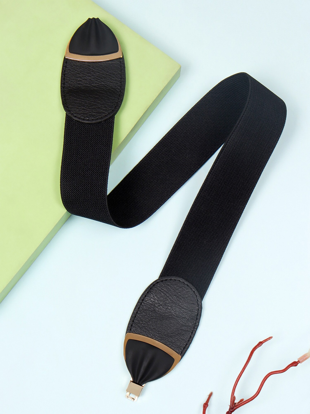 

Berrylush Women Black Bow Detail Belt