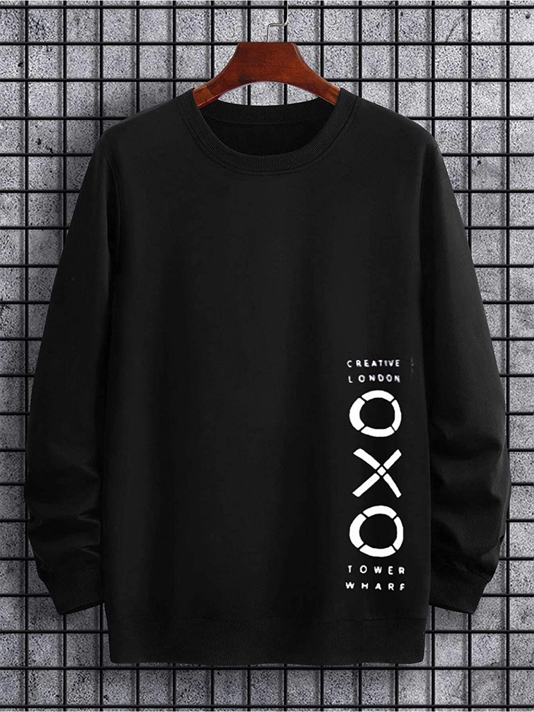 

SMARTEES Typography Printed Cotton Sweatshirt, Black