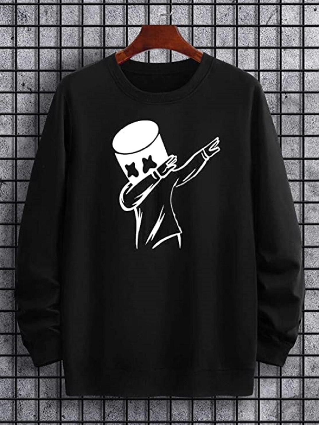 

SMARTEES Graphic Printed Cotton Sweatshirts, Black