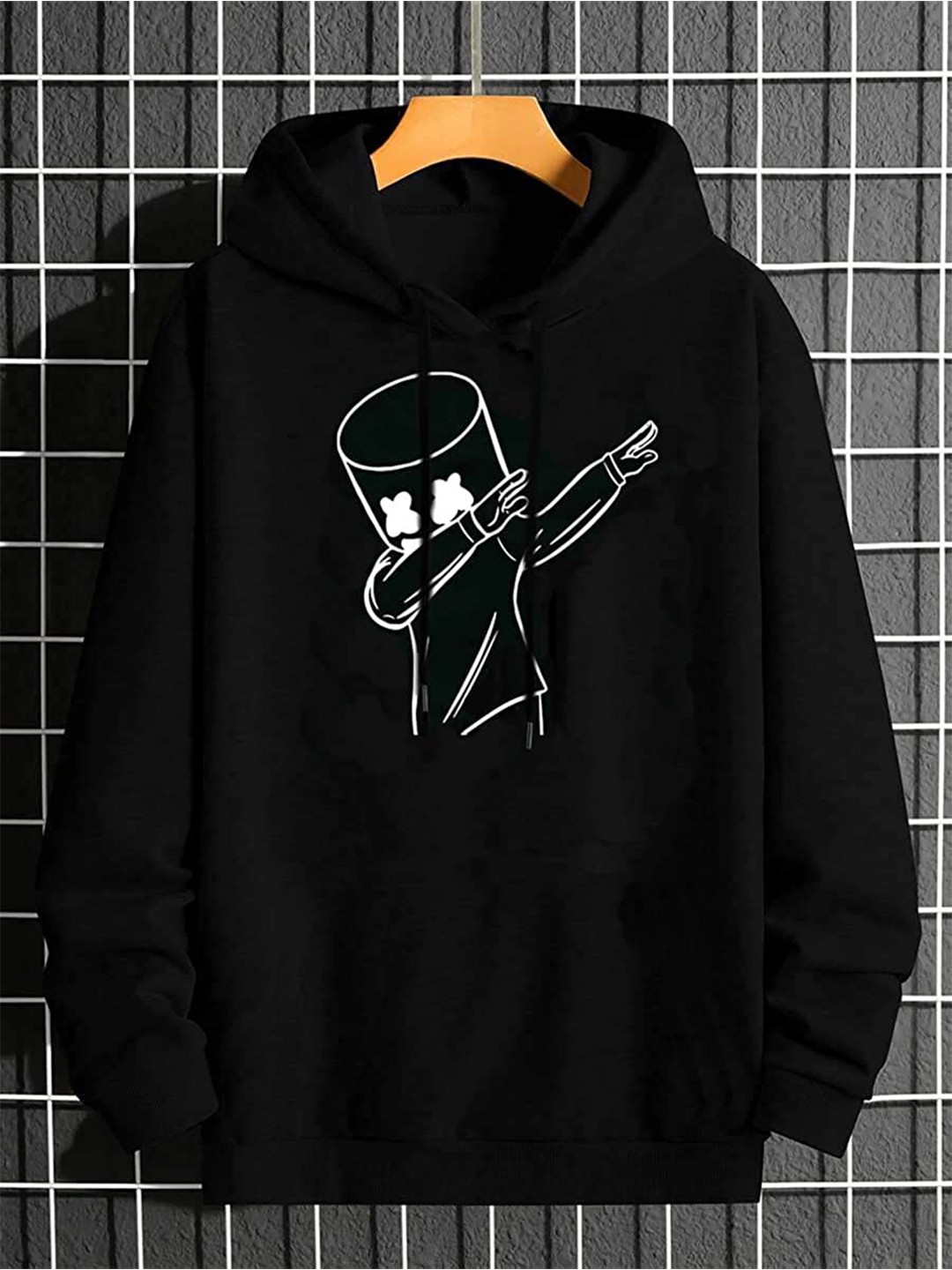 

SMARTEES Graphic Printed Hooded Cotton Sweatshirt, Black