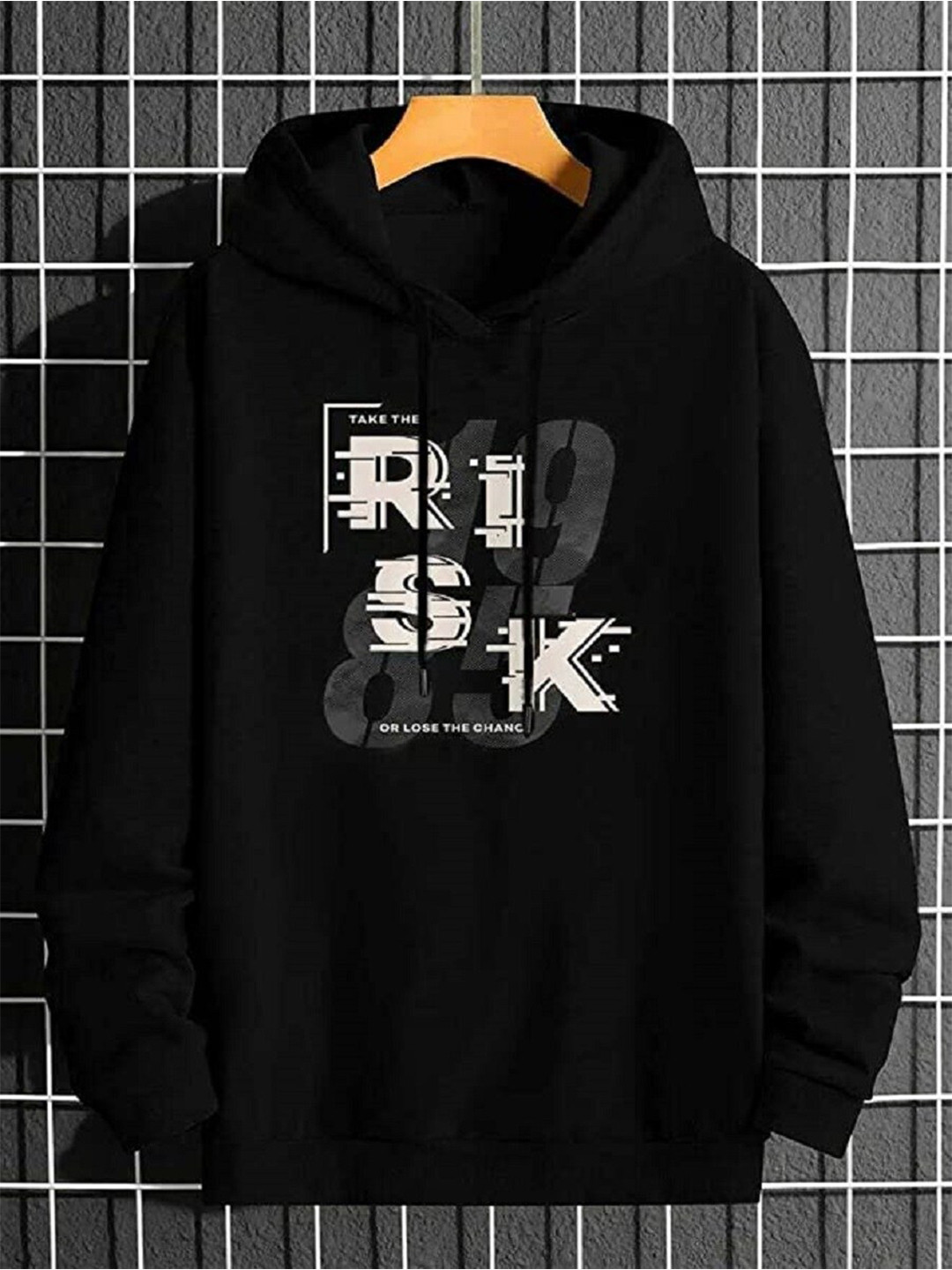 

SMARTEES Typography Printed Hooded Cotton T-shirt, Black