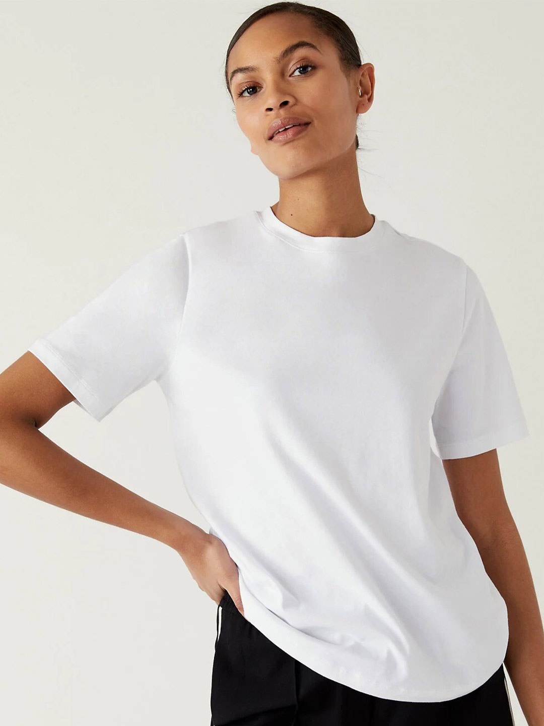 

Marks & Spencer Round Neck Cotton T-shirt, White