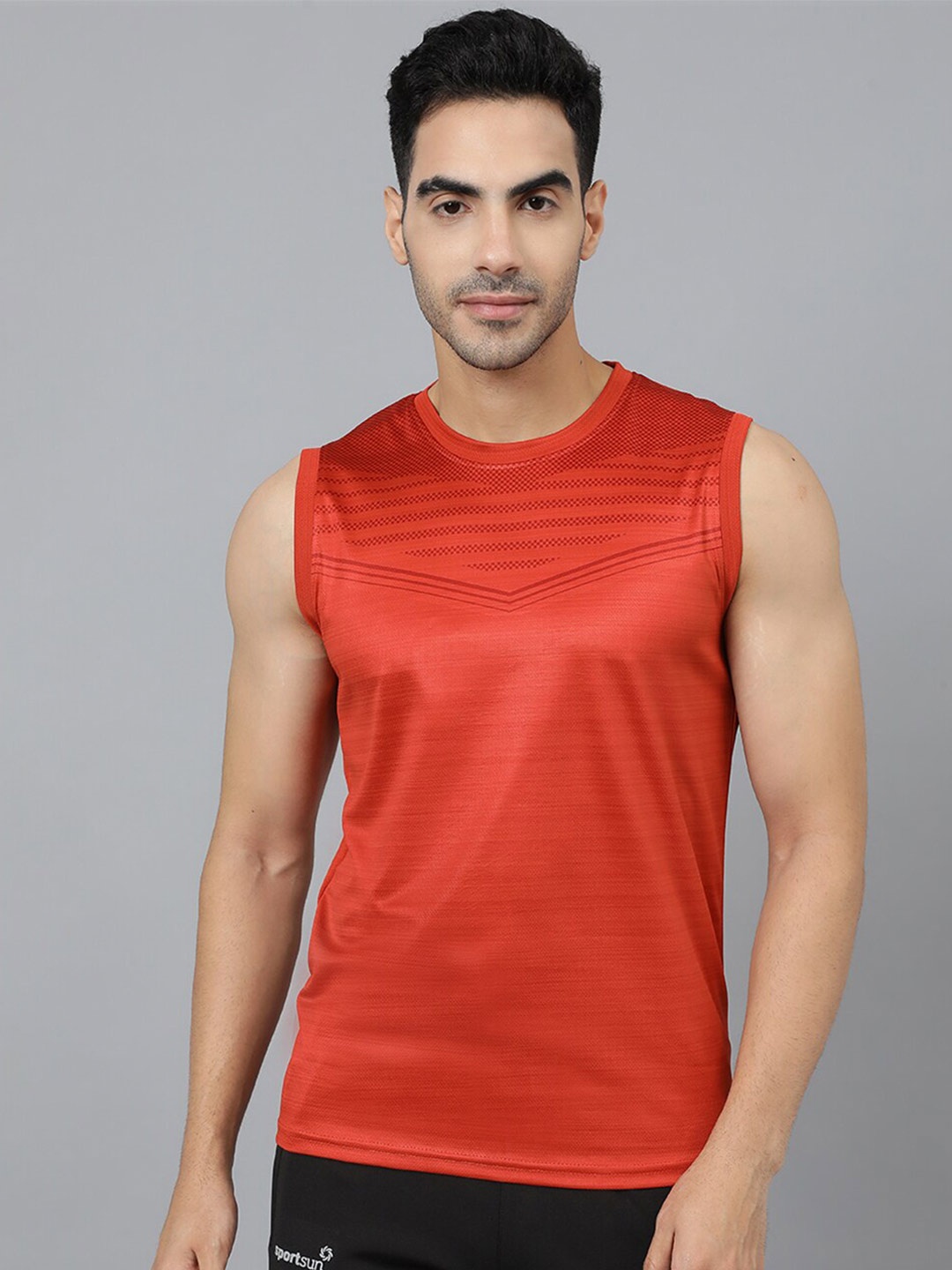 

SPORT SUN Striped Sleeveless T-shirt, Red