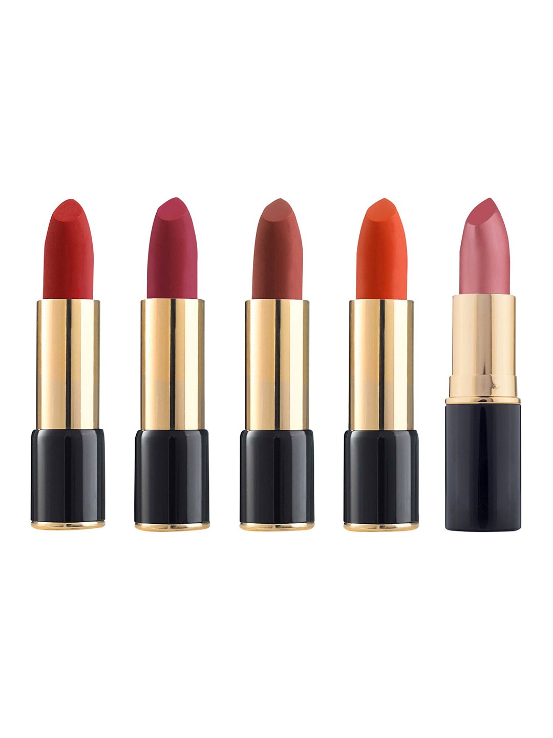 

BlushBee Beauty Set Of 5 Lip Nourishing Organic Vegan Matte Lipsticks, Red