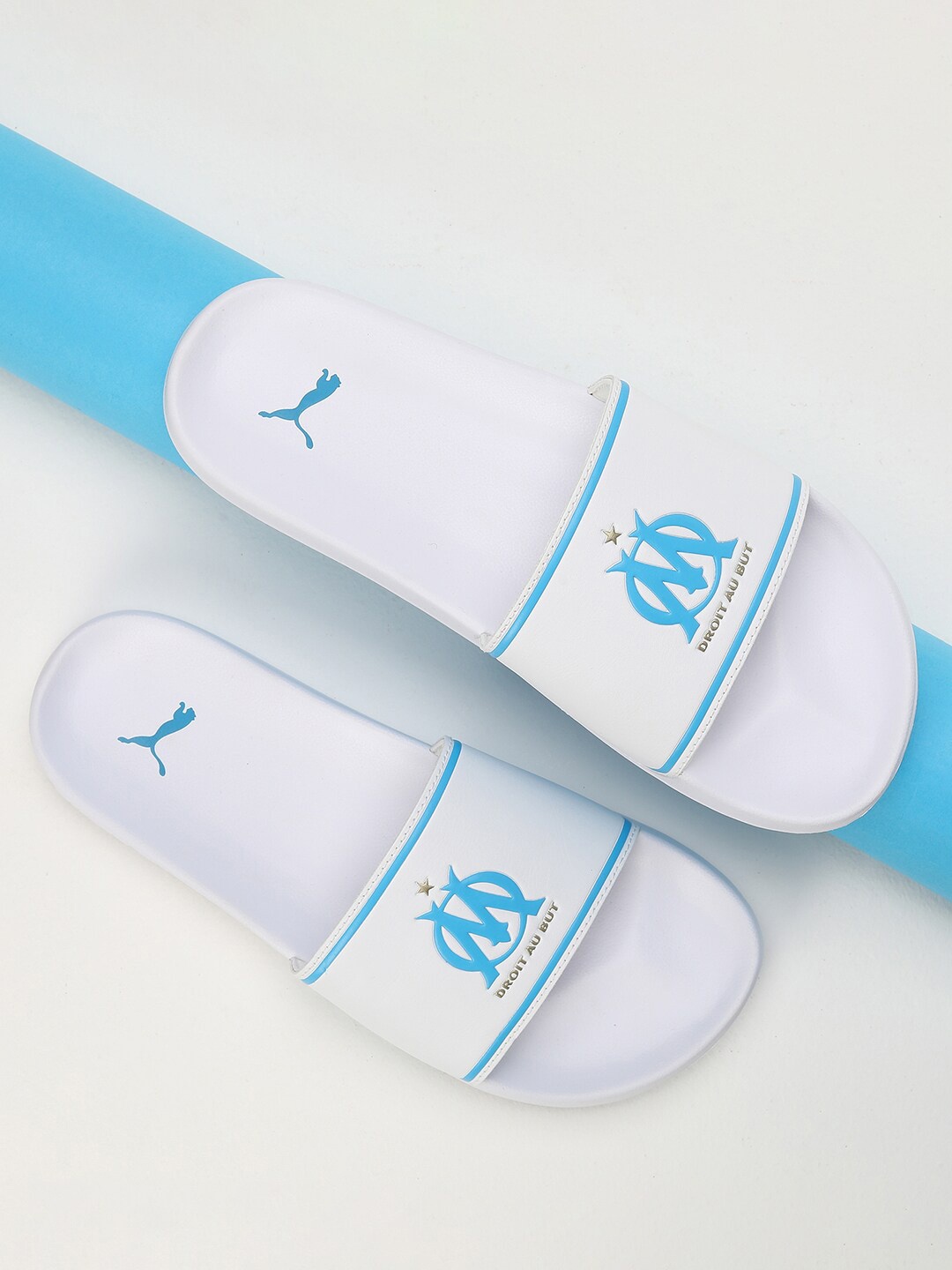 

PUMA x MARSEILLE Leadcat 2.0 Printed Sliders, White