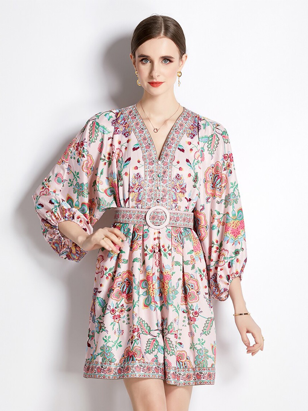 

JC Collection Floral Print Fit & Flare Dress, Pink
