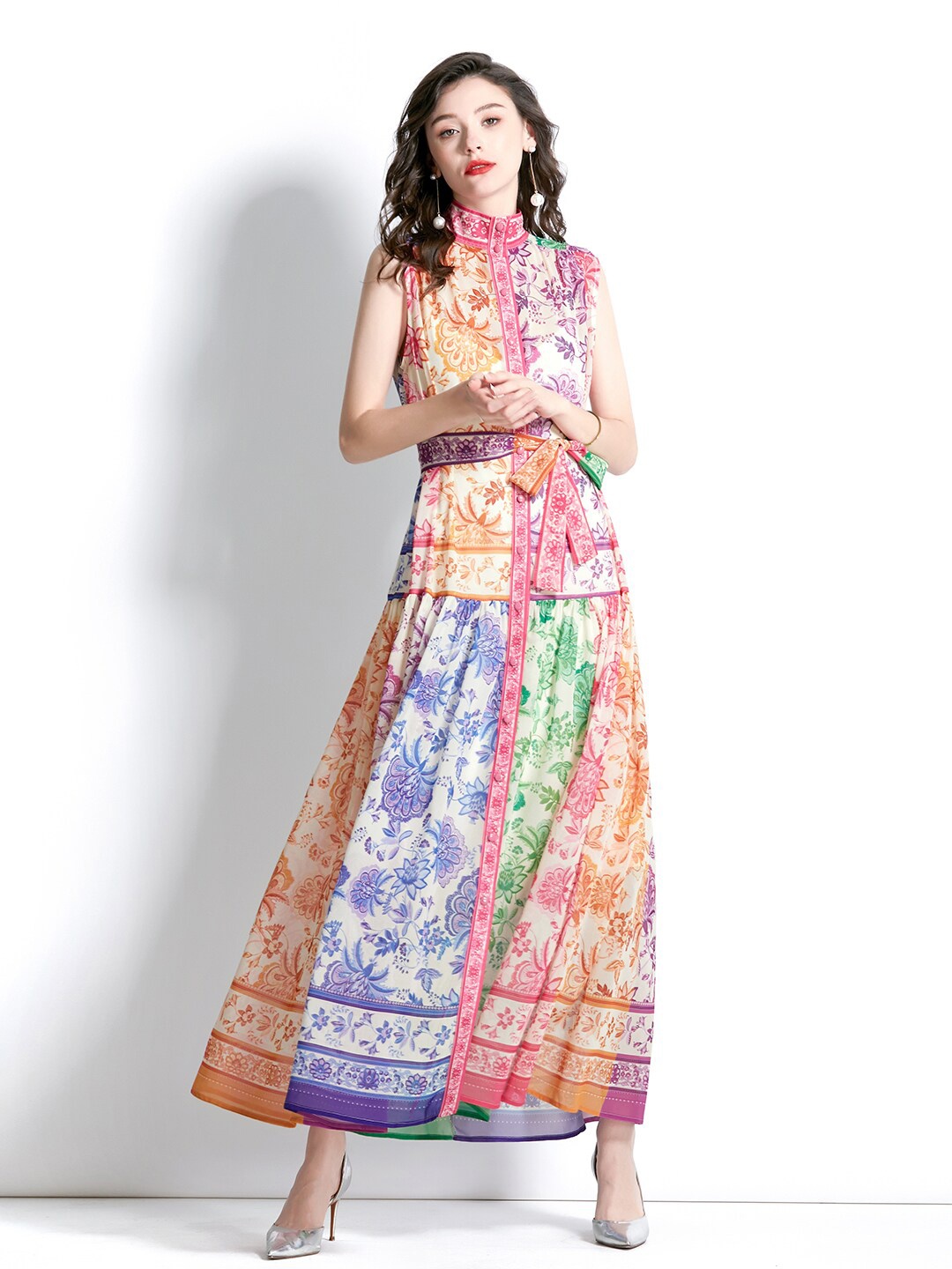 

JC Collection Floral Print Maxi Dress, Pink