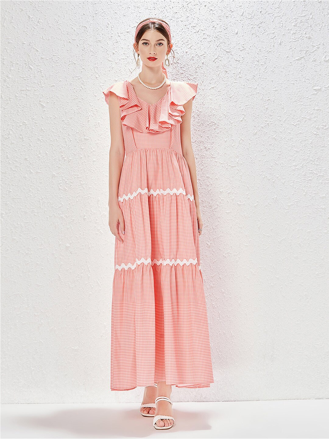 

JC Collection Flutter Sleeve Maxi Dress, Pink