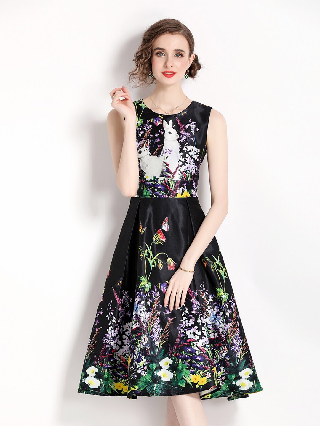 

JC Collection Multicoloured Floral Print Fit & Flare Maxi Dress, Multi