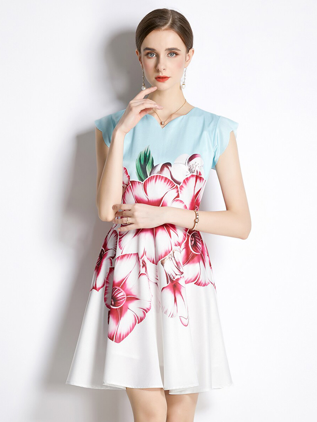 

JC Collection Multicoloured Floral Print Fit & Flare Dress, Multi