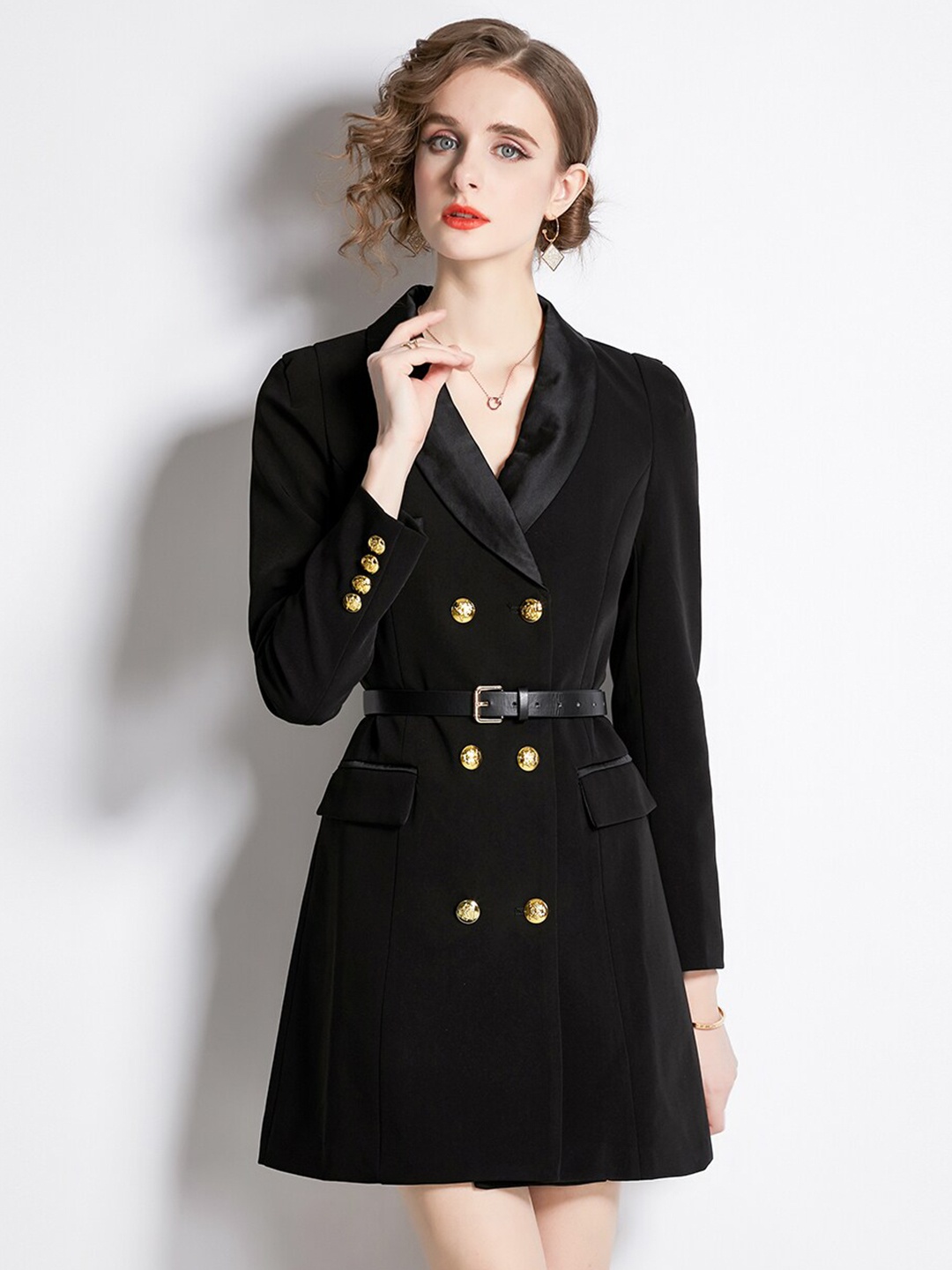 

JC Collection Black A-Line Mini Dress