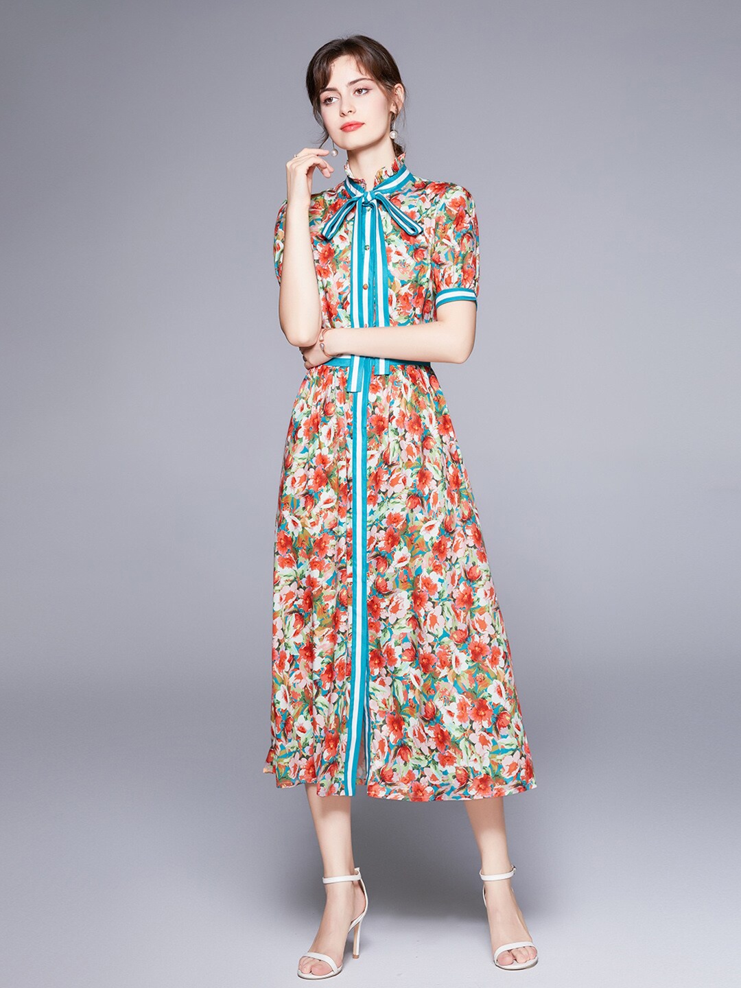 

JC Collection Multicoloured Floral Print Fit & Flare Midi Dress, Multi