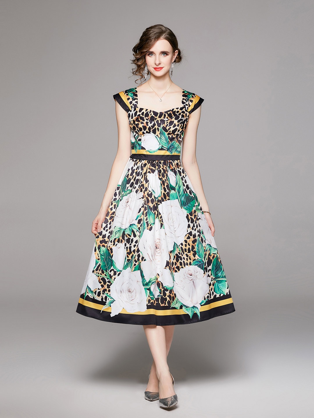 

JC Collection Multicoloured Floral Print Fit & Flare Midi Dress, Multi