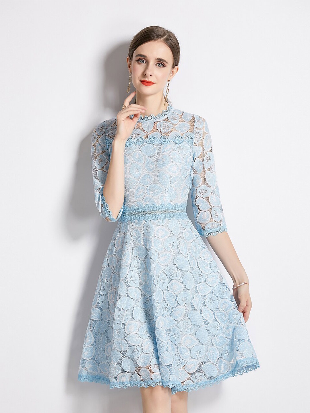 

JC Collection Blue Fit & Flare Dress