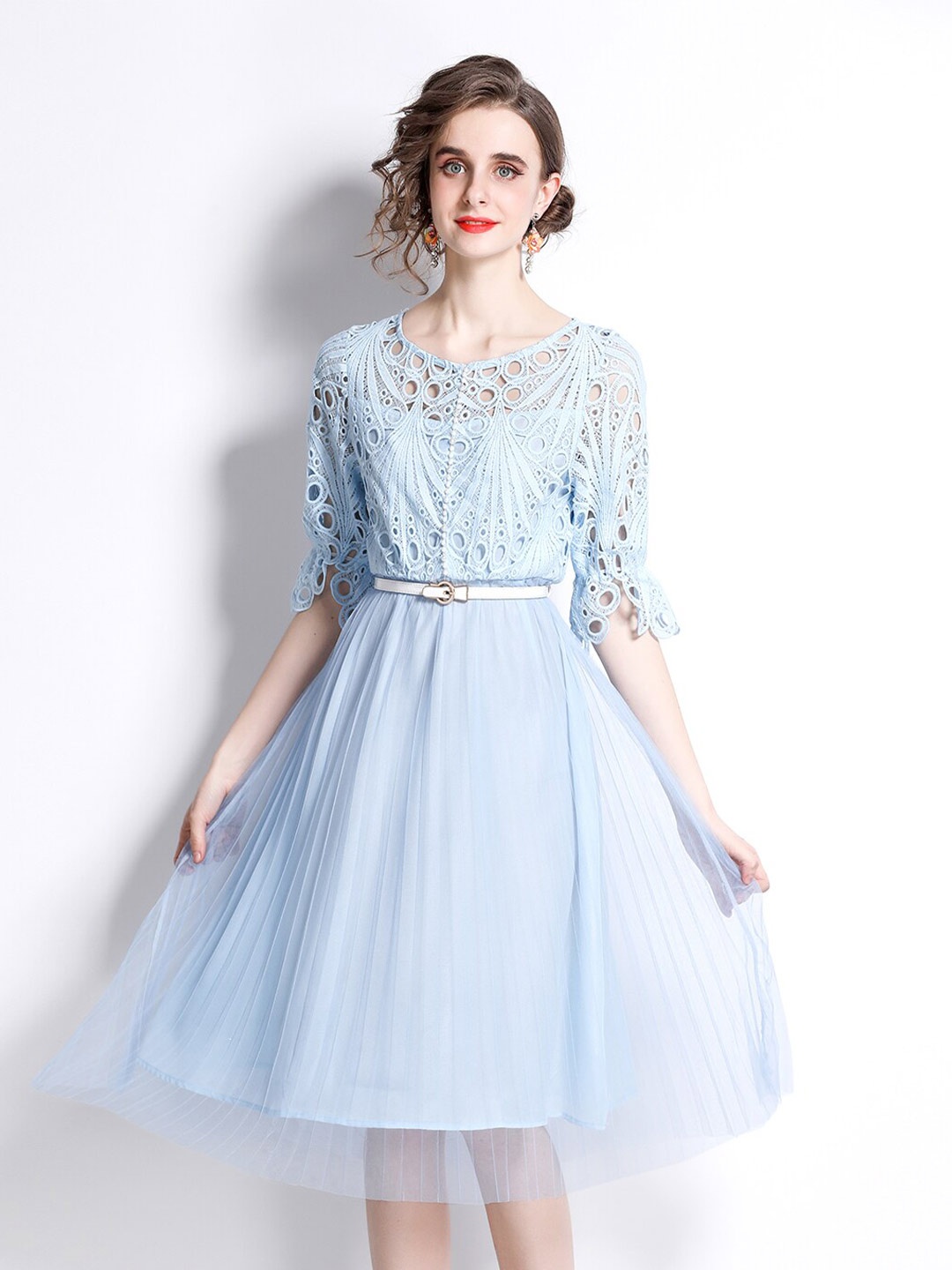 

JC Collection Blue Fit & Flare Dress