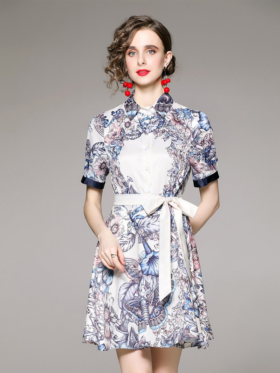 

JC Collection Multicoloured Floral Print A-Line Dress, Multi
