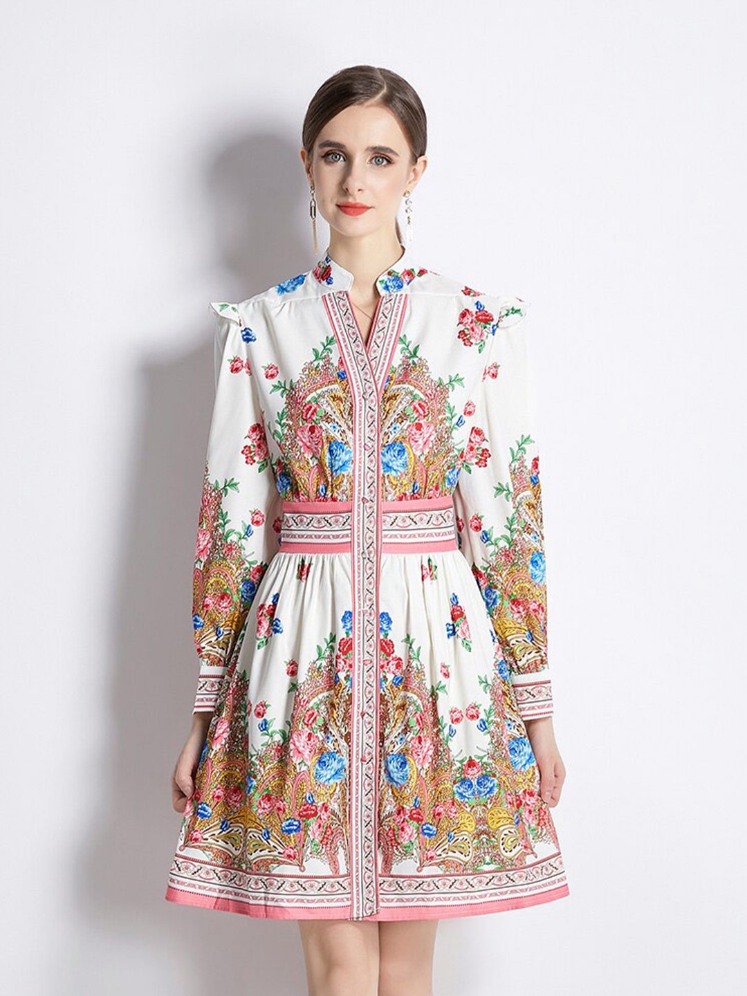 

JC Collection Floral Print Fit & Flare Dress, Red