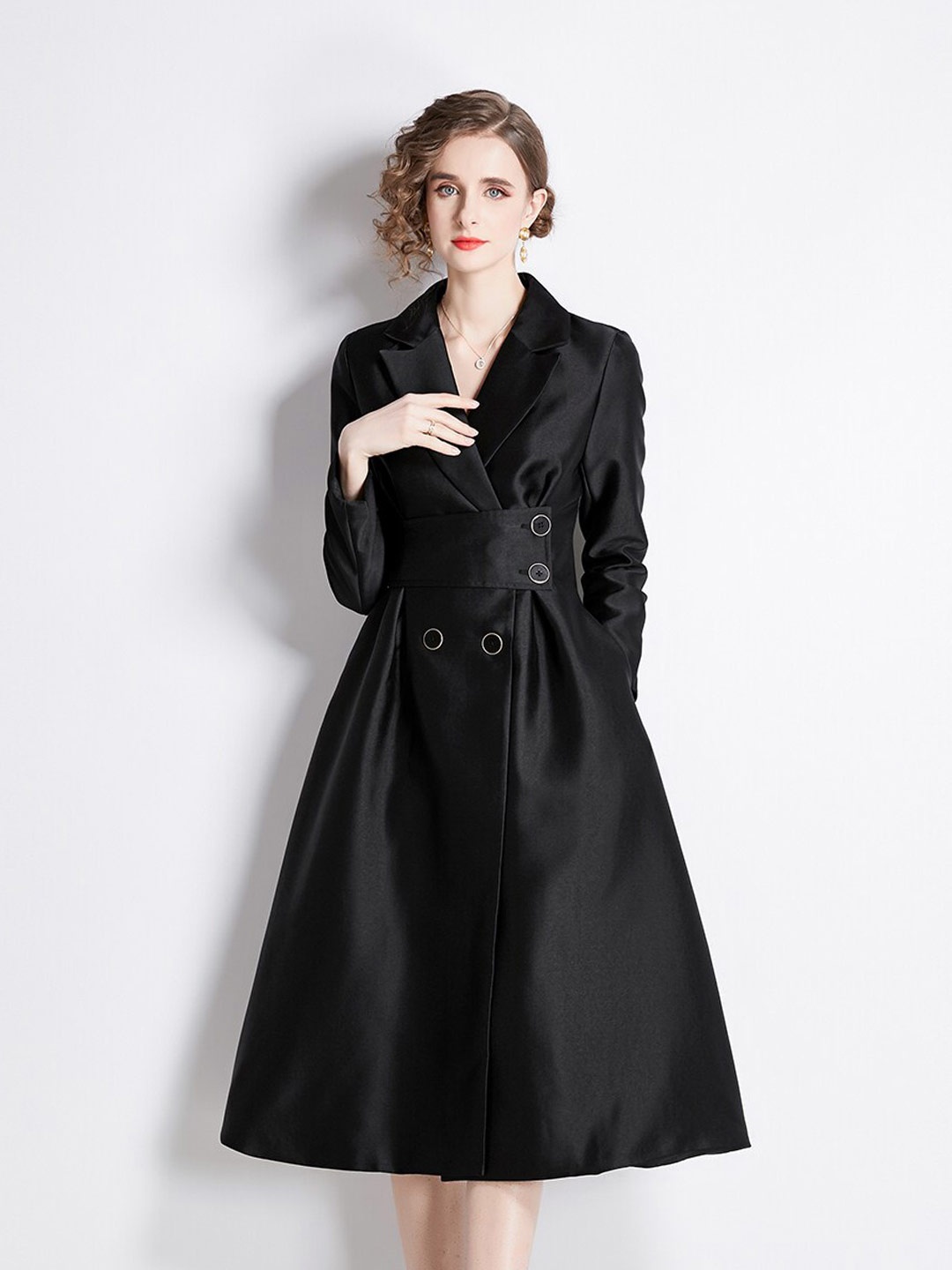 

JC Collection Black Shirt Midi Dress