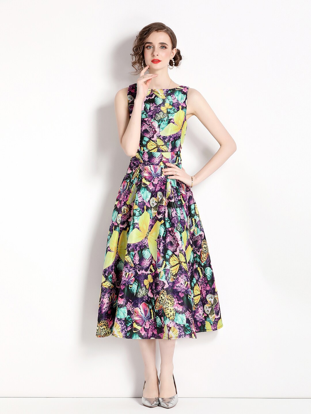 

JC Collection Multicoloured Floral Print Fit & Flare Maxi Dress, Multi