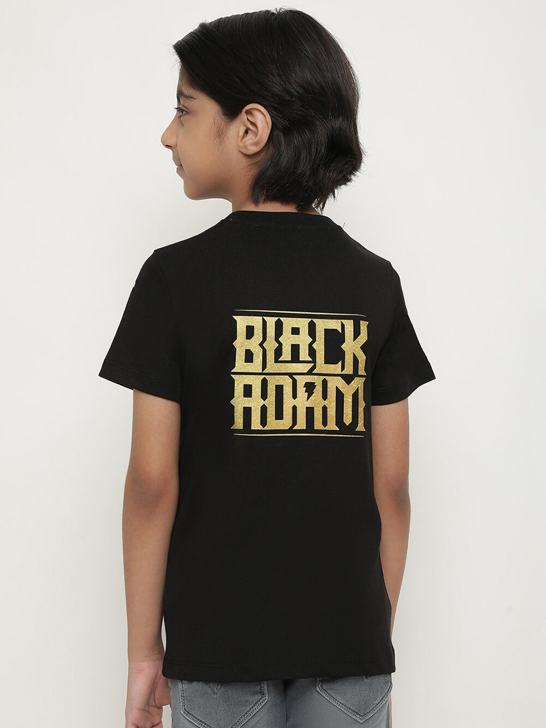 

Octave Boys Shazanm Superhero Graphic Printed Cotton T-Shirt, Black