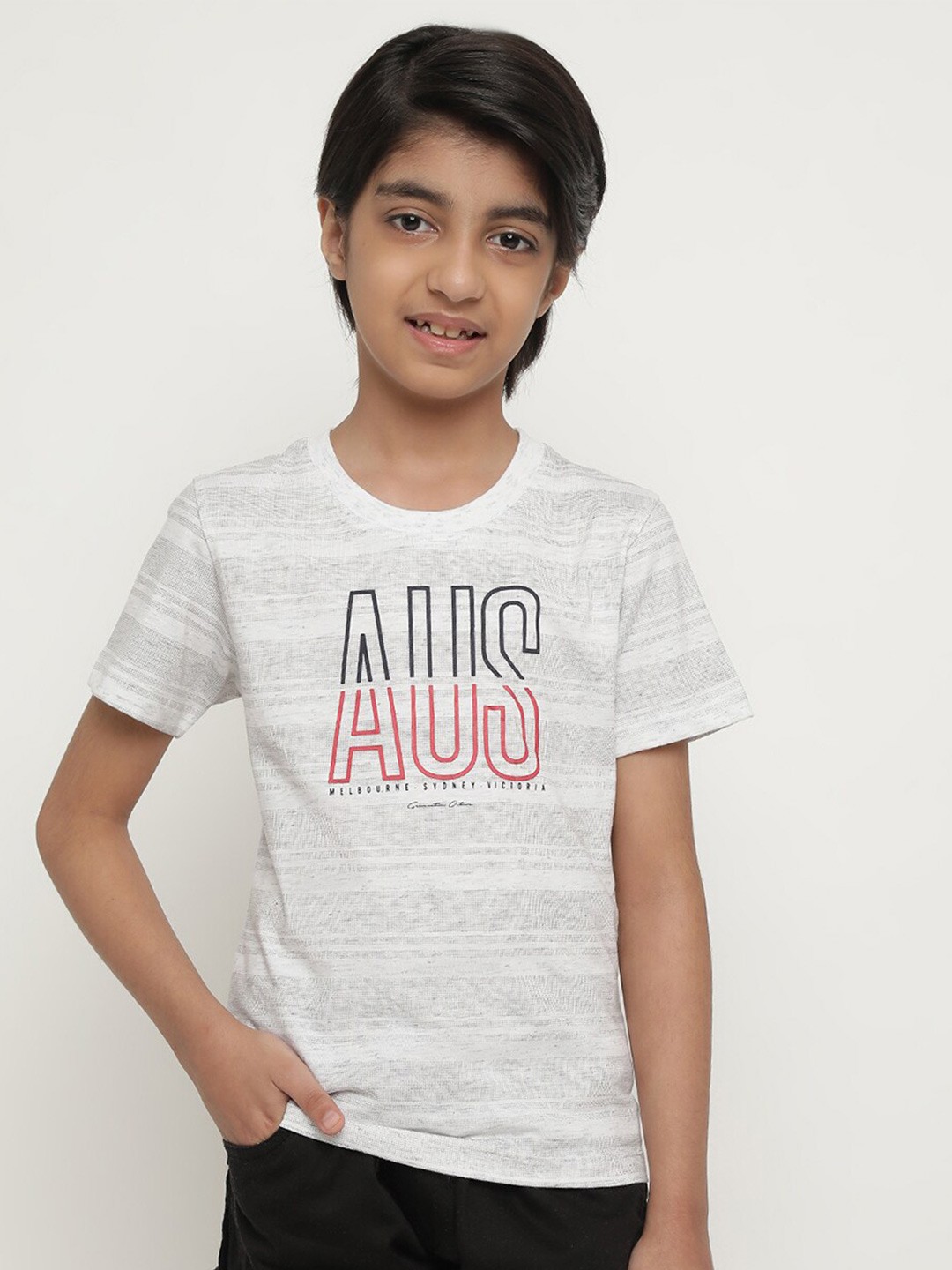 

Octave Boys Typography Printed Cotton T-Shirt, White