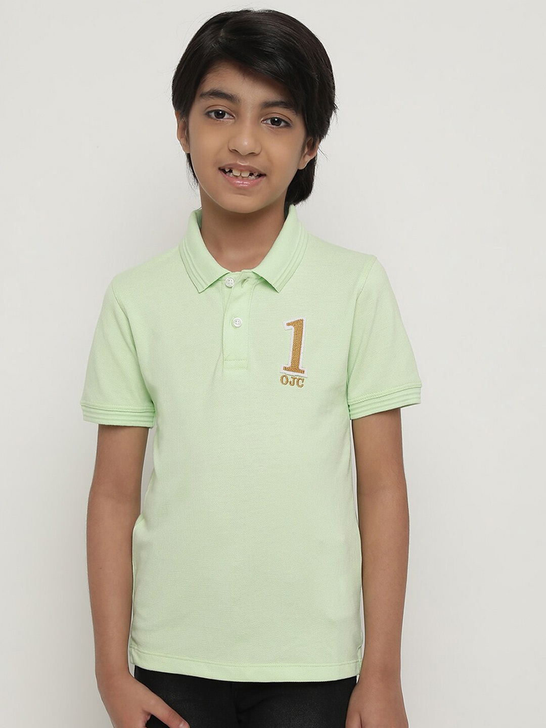 

Octave Boys Polo Collar Cotton T-shirt, Green