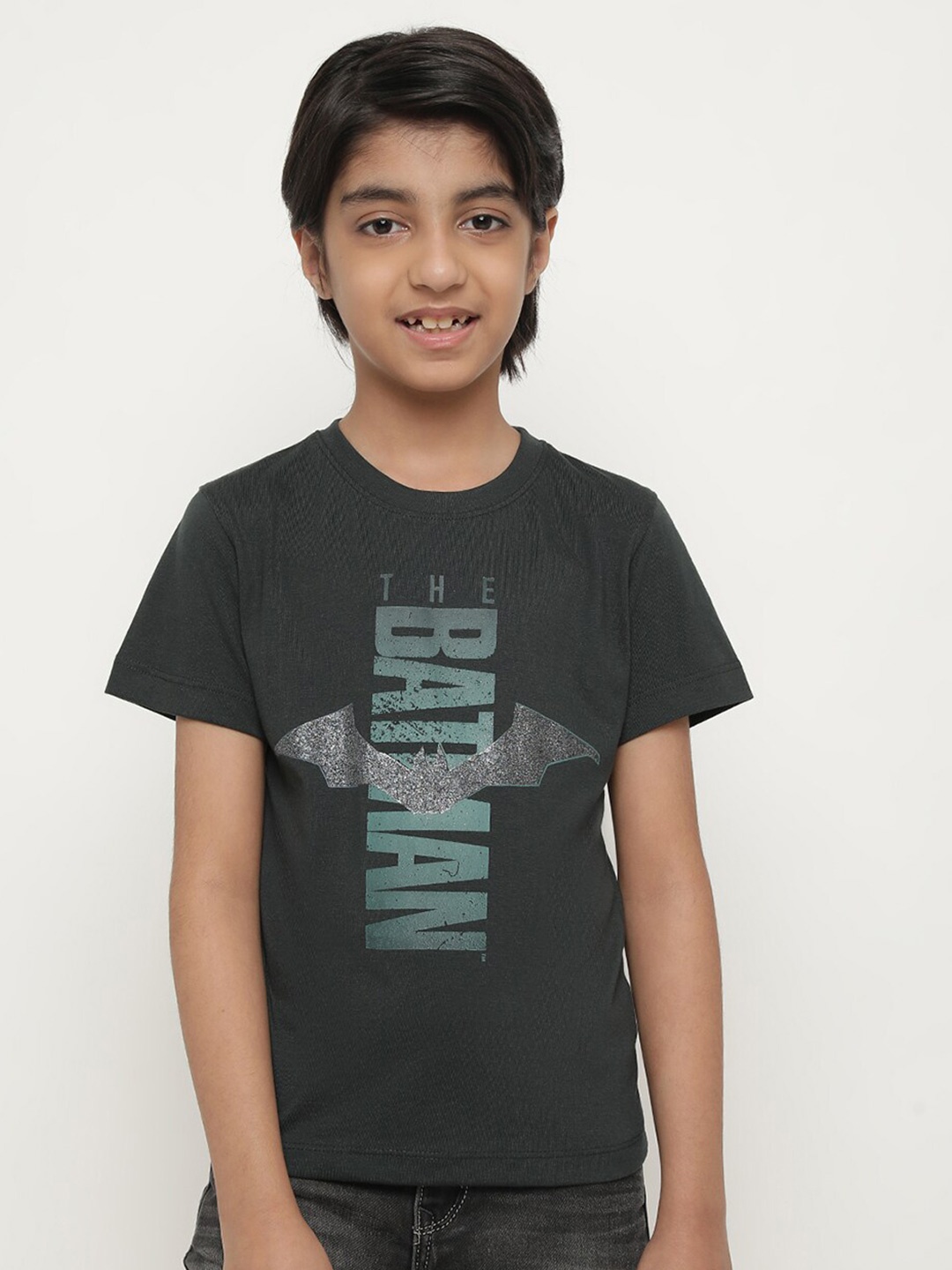 

Octave Boys Batman Printed Cotton T-shirt, Charcoal