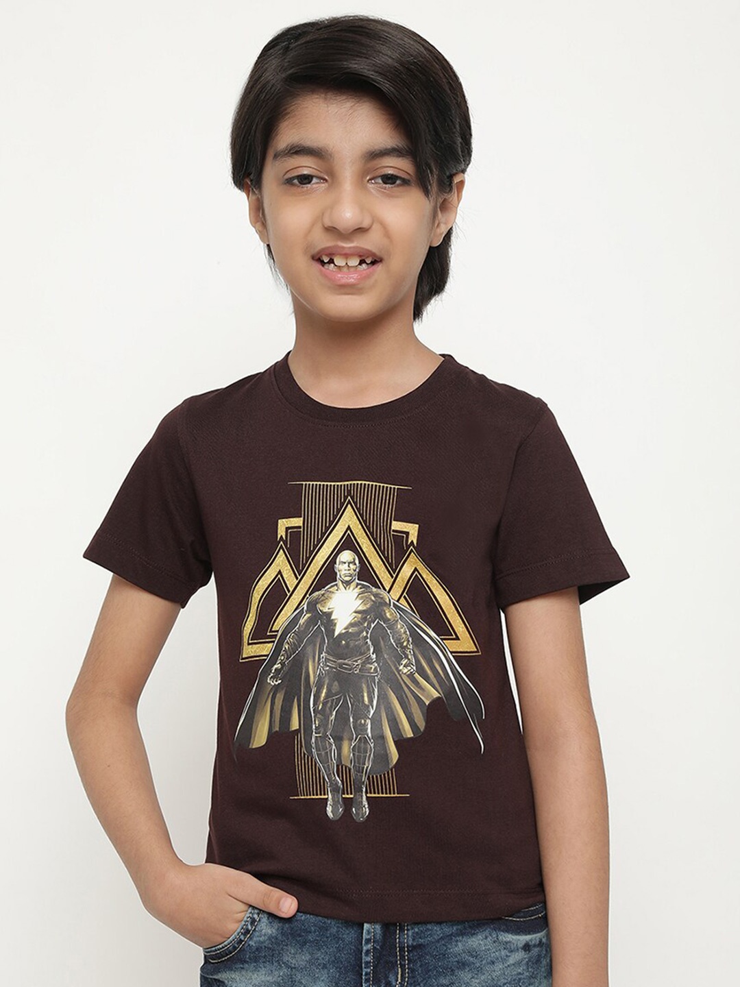 

Octave Boys Black Adam Printed Cotton T-shirt, Maroon
