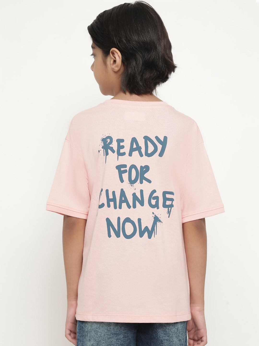 

Octave Boys Typography Printed Cotton T-shirt, Pink