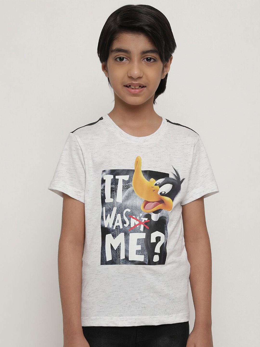 

Octave Boys Typography Printed T-shirt, White