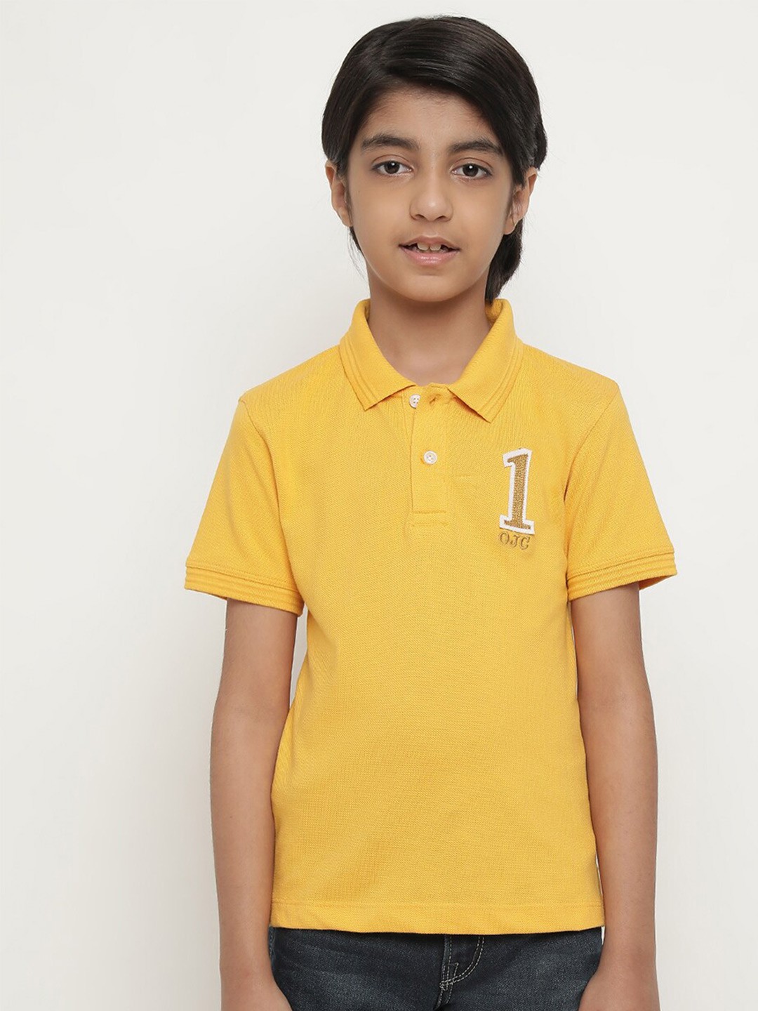 

Octave Boys Polo Collar Short Sleeves Cotton T-shirt, Yellow