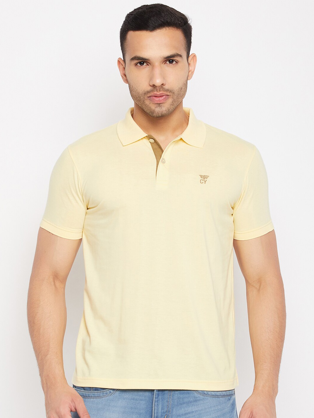 

Club York Polo Collar Casual Cotton T-shirt, Yellow