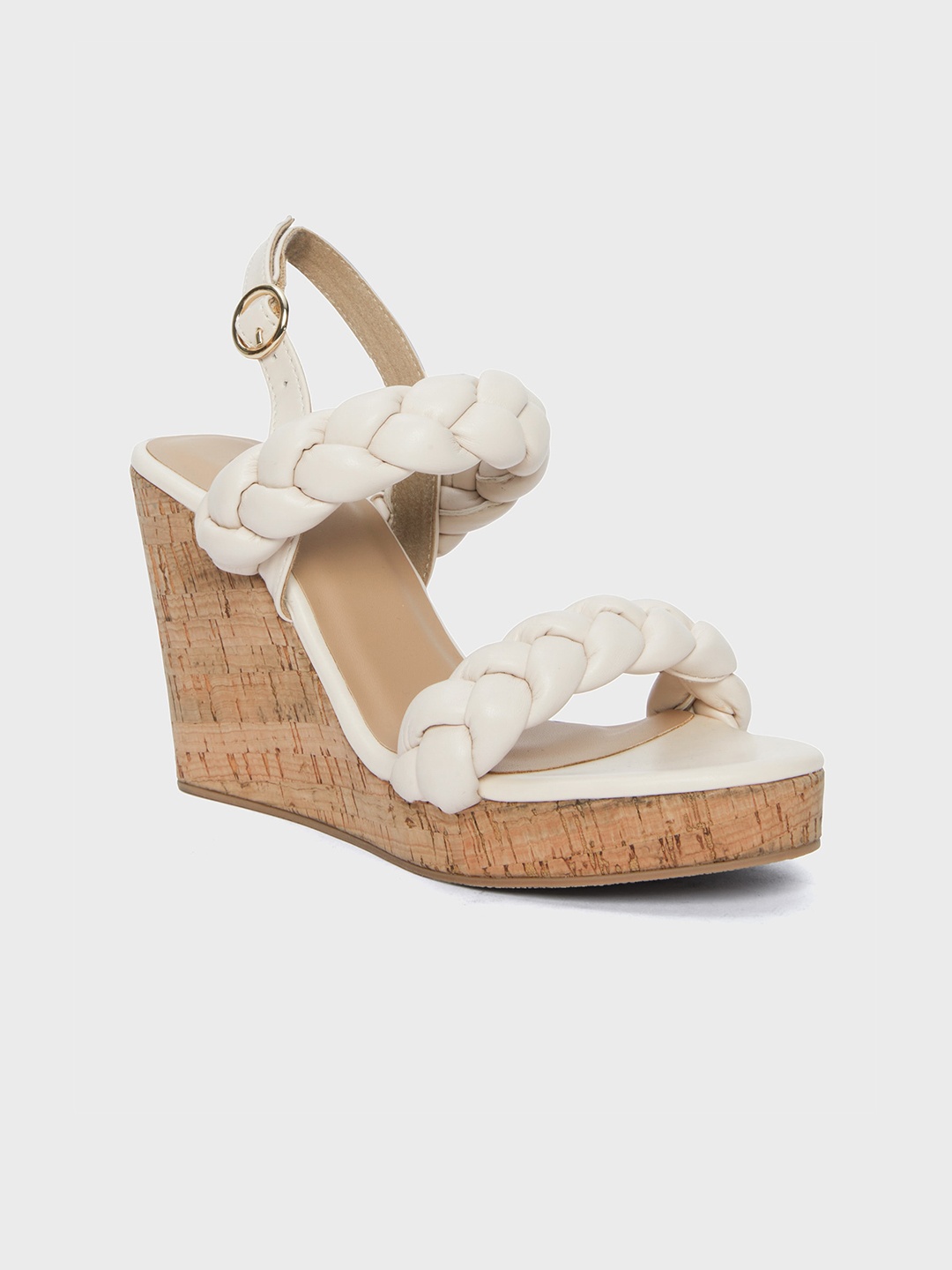 

20Dresses Off White Braided Wedge Heels