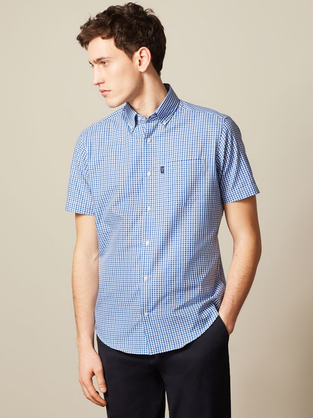 

NEXT Gingham Checked Casual Shirt, Blue