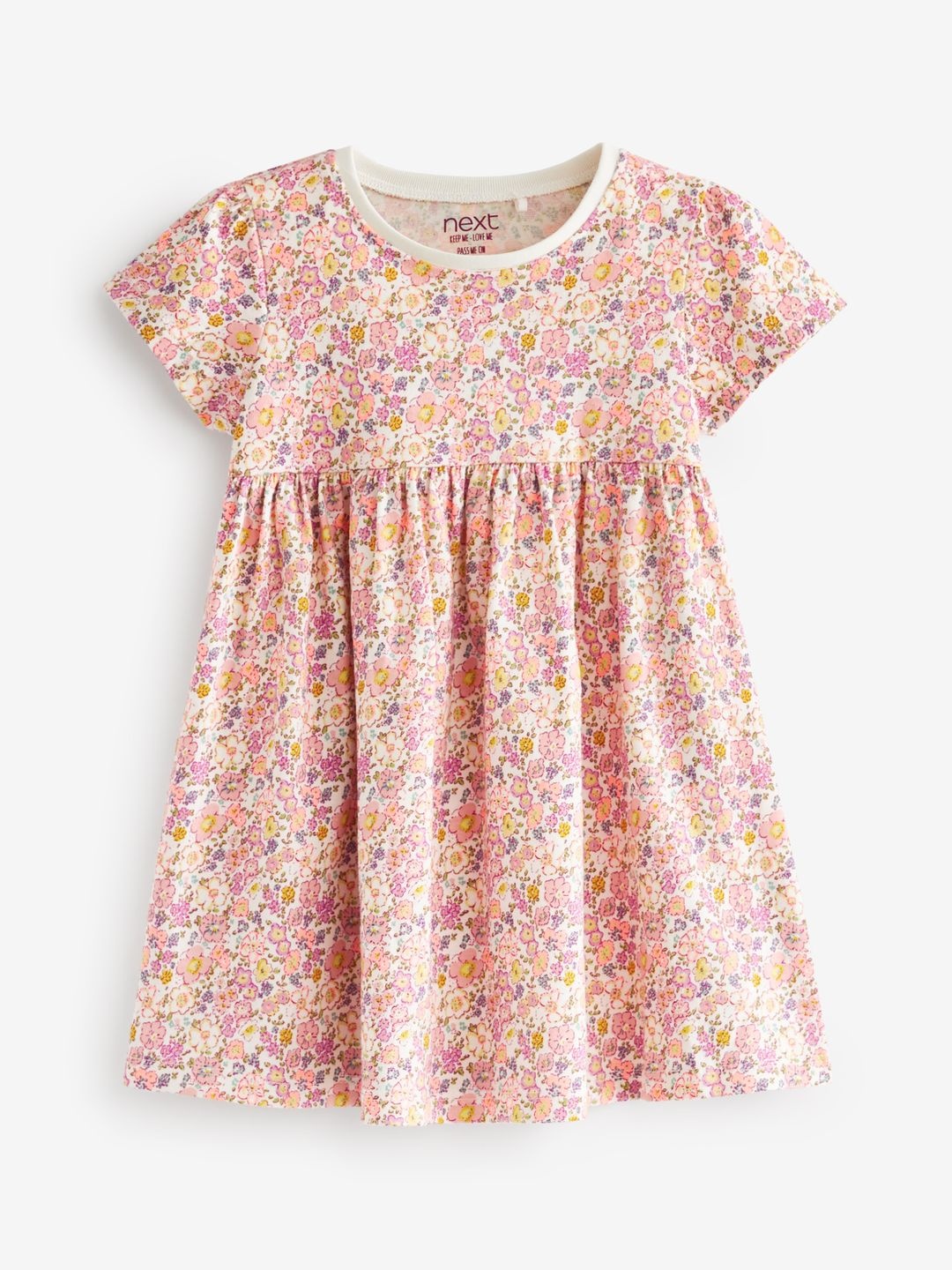 

NEXT Girls Floral Printed Pure Cotton Fit & Flare Dress, Multi