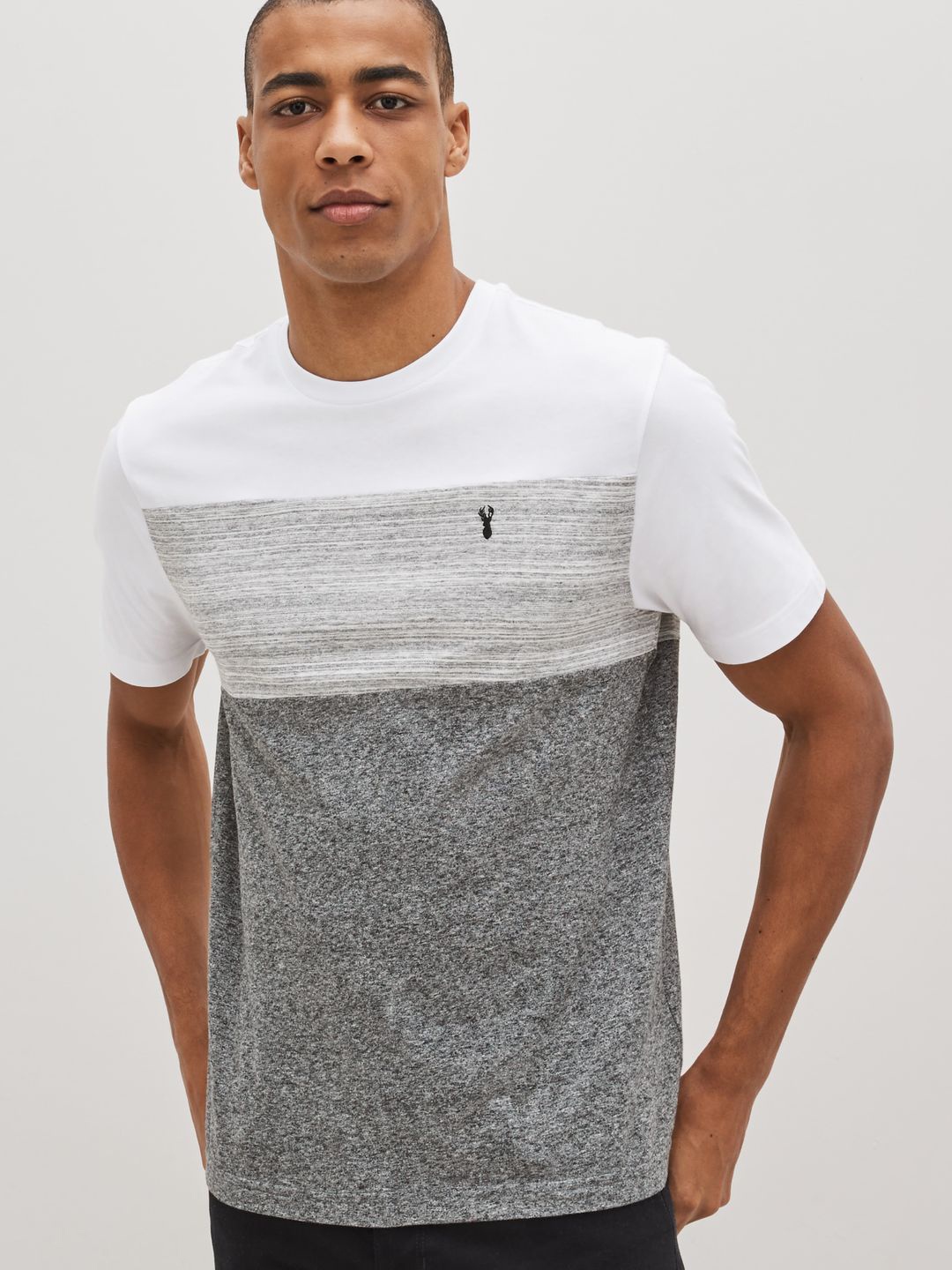 

NEXT Colourblocked Round-Neck T-shirt, Grey