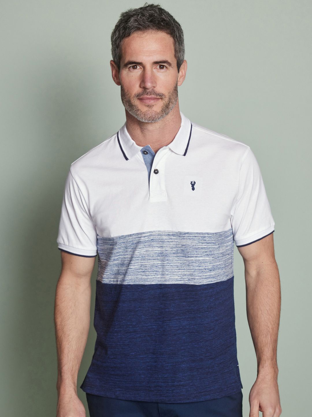 

NEXT Colourblocked Polo Collar Casual T-shirt, Navy blue