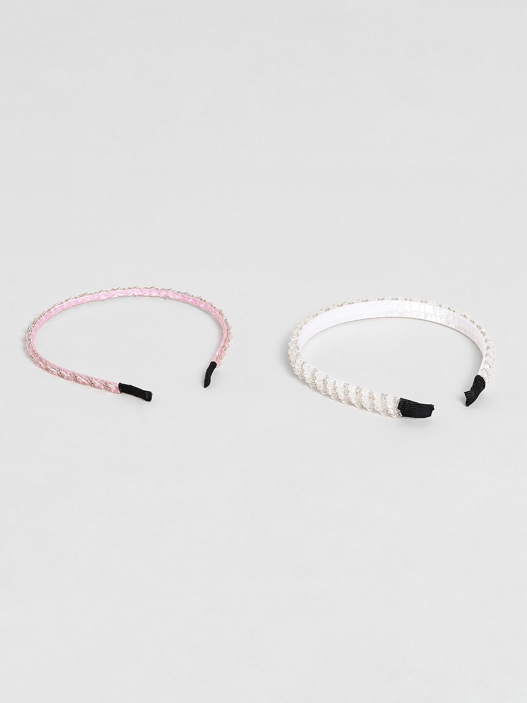 

EL REGALO Women 2Pcs Embellished Hairband, White