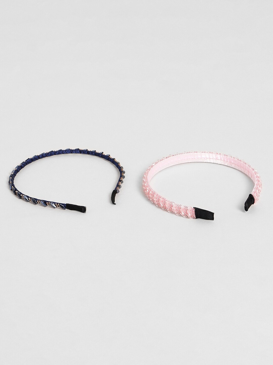 

EL REGALO Women Set Of 2 Embellished Hairbands, Peach
