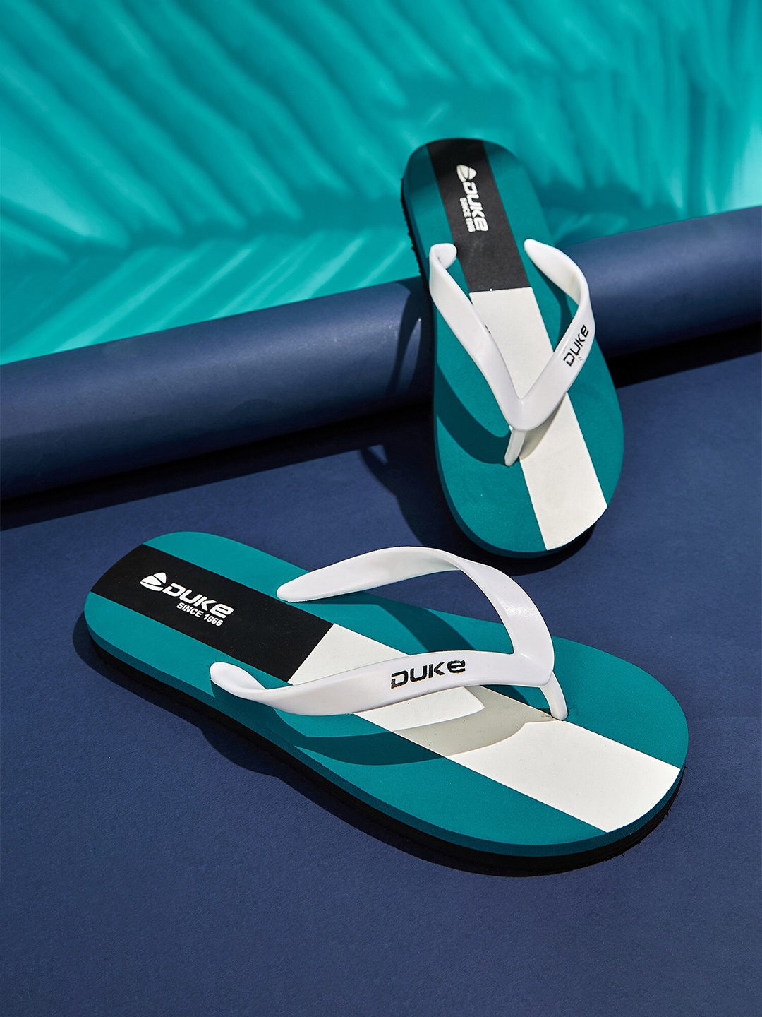 

Duke Men Colourblocked Thong Flip-Flops, Teal