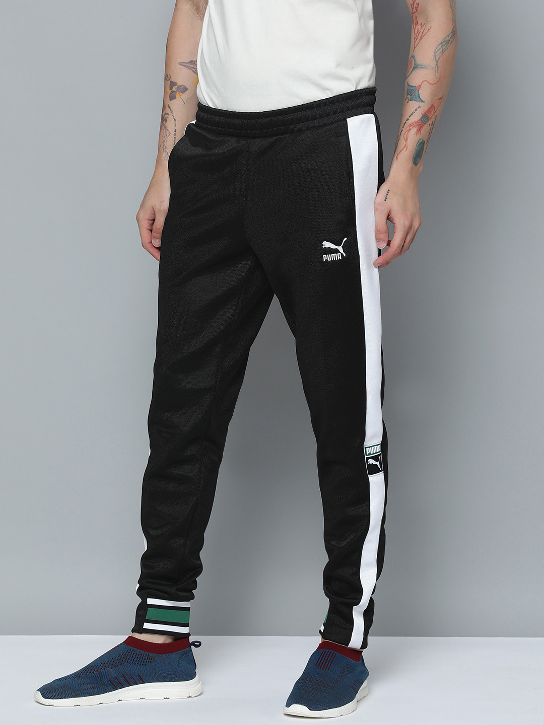 

Puma Men Slim Fit Colourblocked T7 Archive Remaster Joggers, Black