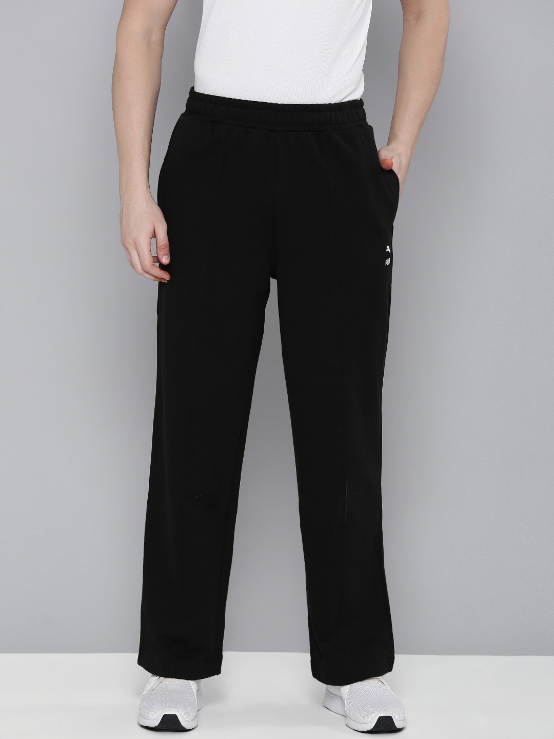 

Puma Men Classics Straight Relaxed Fit Pure Cotton Outdoor Track Pants, Black