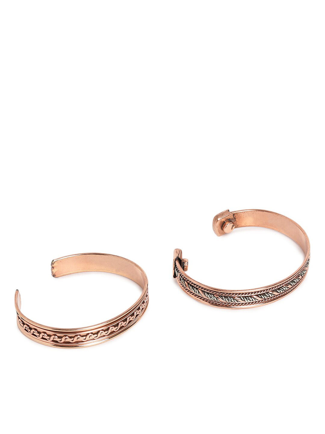 

EL REGALO Women Set Of 2 Brass Cuff Bracelet, Gold