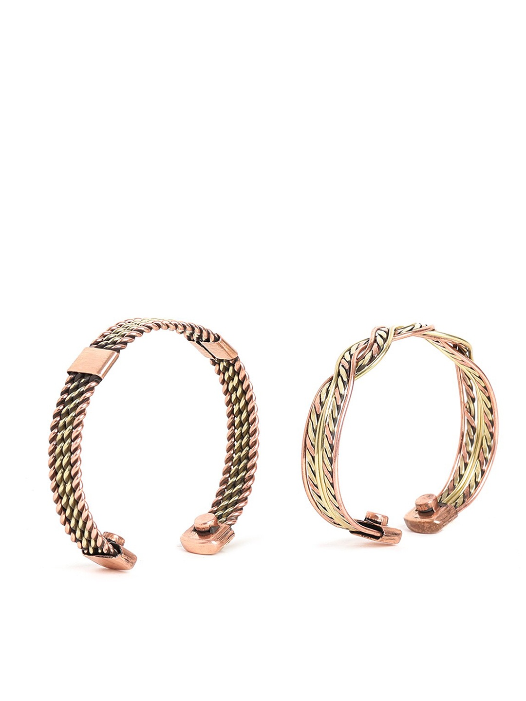 

EL REGALO Women Set Of 2 Gold-Plated Cuff Bracelet