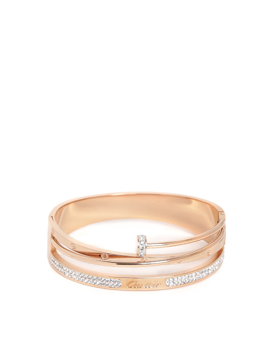 

EL REGALO Women Stainless Steel Gold-Plated Bangle-Style Bracelet