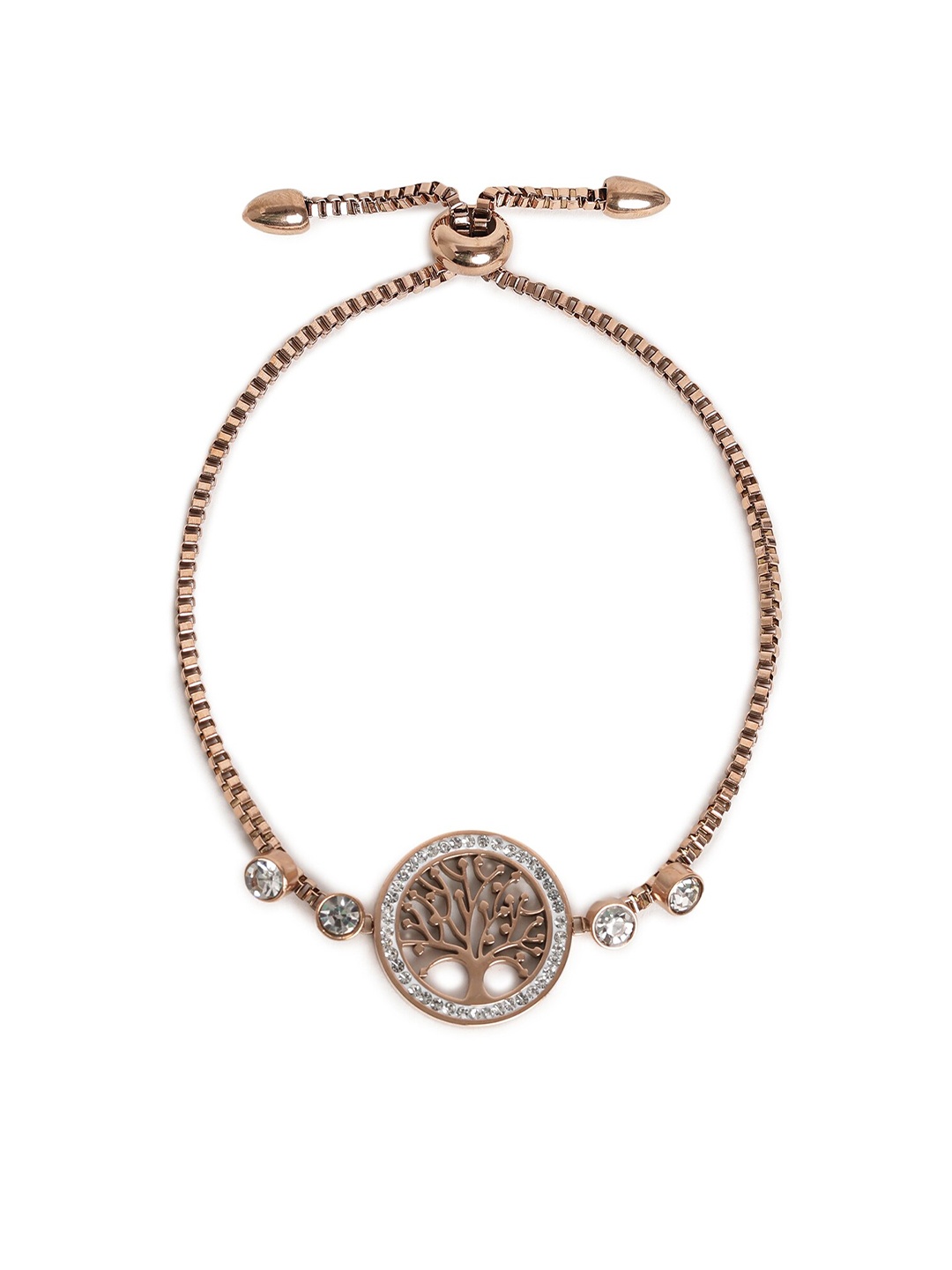 

EL REGALO Women Stainless Steel Embellished Wraparound Bracelet, Gold