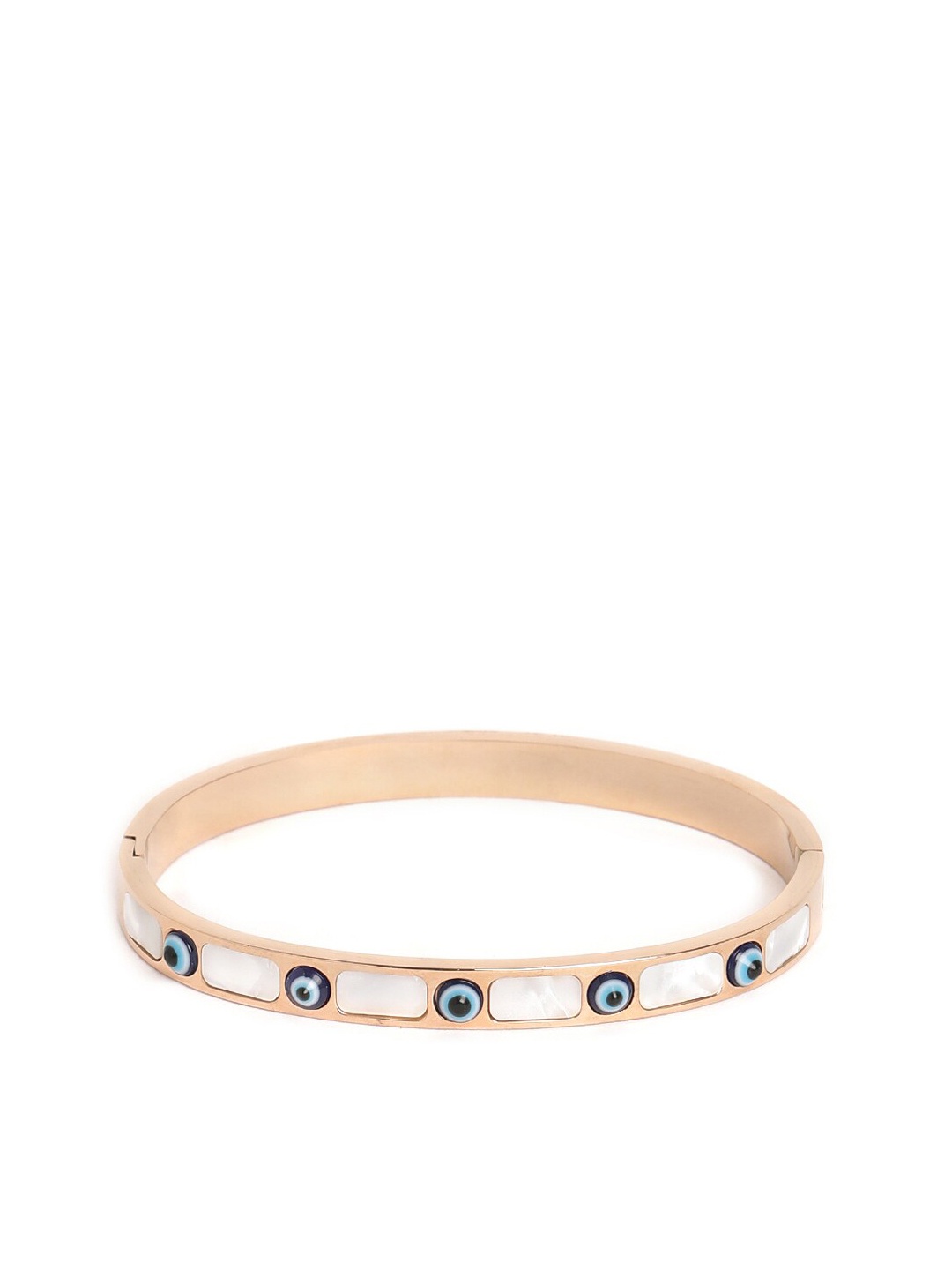 

EL REGALO Stainless Steel Embellished Bangle-Style Bracelet, Gold