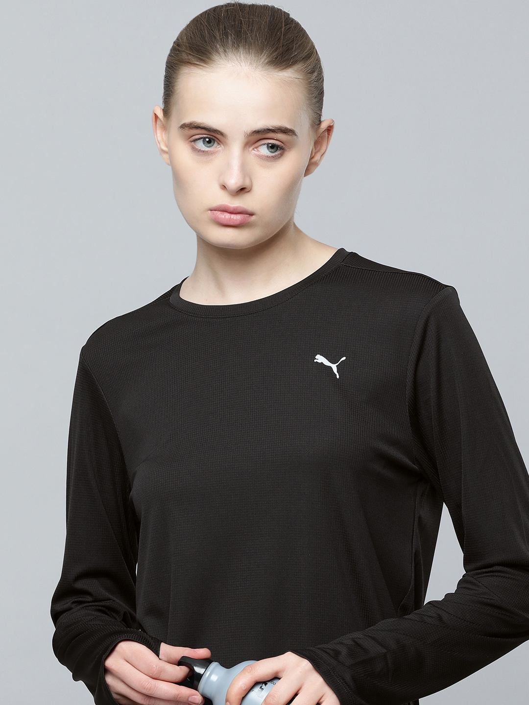 

Puma Brand Logo Printed RUN FAVORITE Longsleeve dryCELL Slim Fit T-shirt, Black